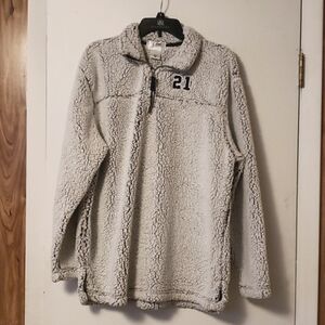 White with Black Sherpa Sweatshirt